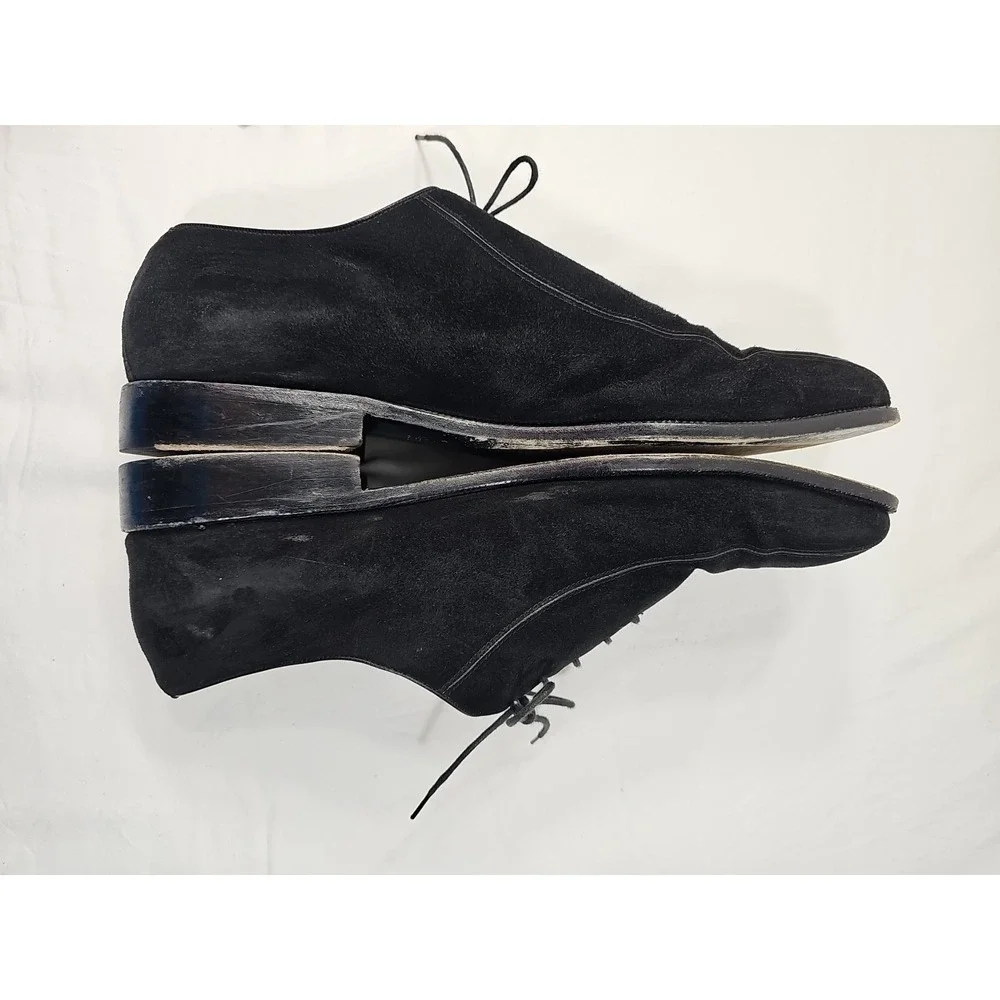 Moreschi Men's Black Suede Oxford/ Loafers Shoes - Made In Italy-US 14
